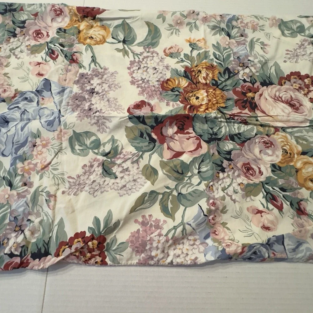 Vtg Ralph Lauren Allison Standard Pillowcase Cotton 18x30 White USA CottageCore